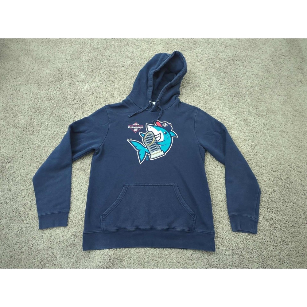 Washington Nationals Hoodie Mens M MLB 2019 World Series Champions Majestic Blue